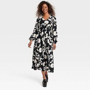 Knox Rose black floral maxi dress M